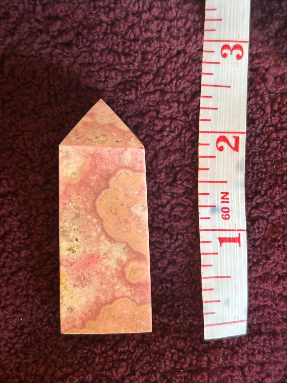 Light Pink Rhodonite Point Crystal Tower - Picture 7 of 7